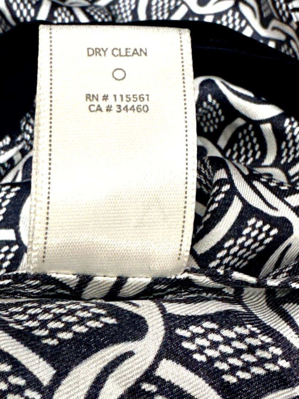 7 For All Mankind M Navy Ivory Silk Shift Dress Geometric Mod Glamcore City Chic - Picture 10 of 10